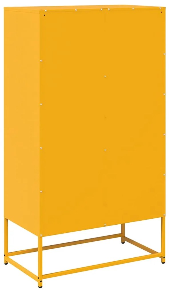 Aparador alto 68x39x123 cm aço amarelo mostarda