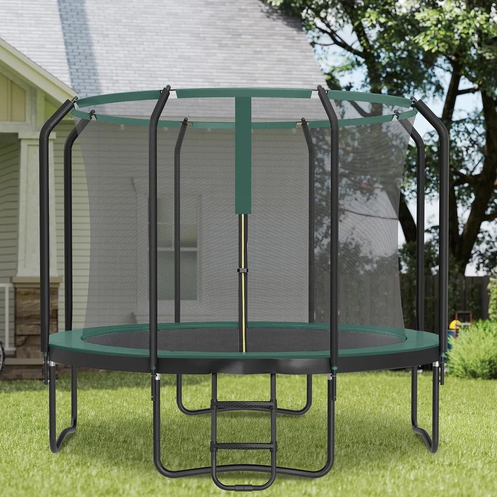 Trampolim de 305 cm de jardim, com rede de segurança Preto-verde escuro