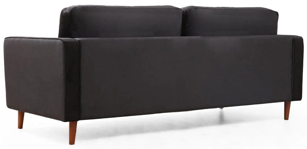 Sofá de 3 Lugares Rome – Preto Carvalho – 215x90x70 cm