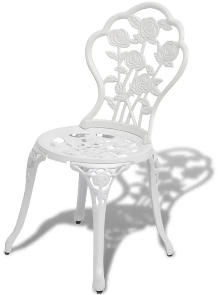 Cadeiras de bistrô 2 pcs alumínio fundido branco