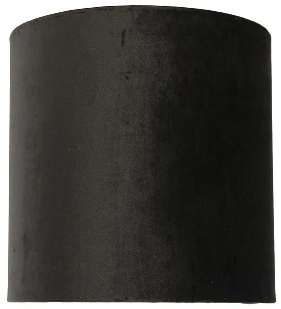 Abajur de veludo preto 20/20/20 com interior dourado