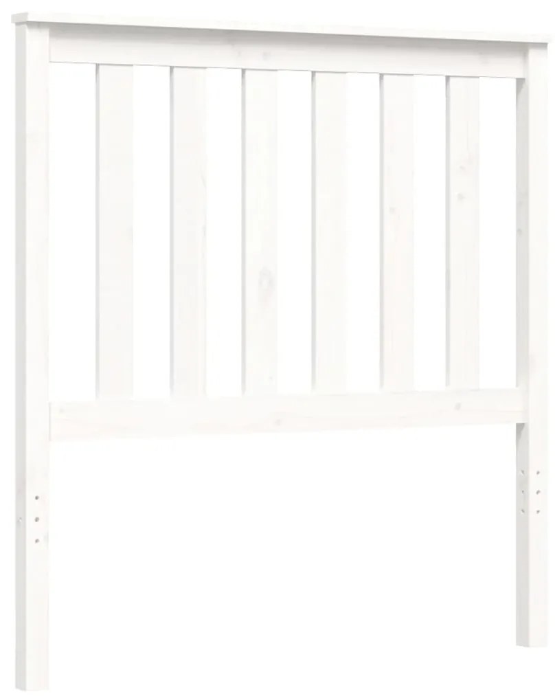 Estrutura cama de solteiro c/ cabeceira madeira maciça branco