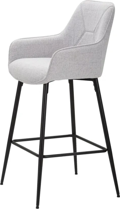 CONJUNTO DE 2 BANCOS DE BAR 55X55X109 CM CINZENTO E PRETO