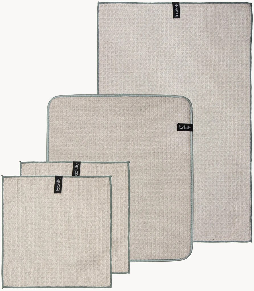 Conjunto de cozinha em microfibra com textura de favo de mel Mega, conjunto de 4