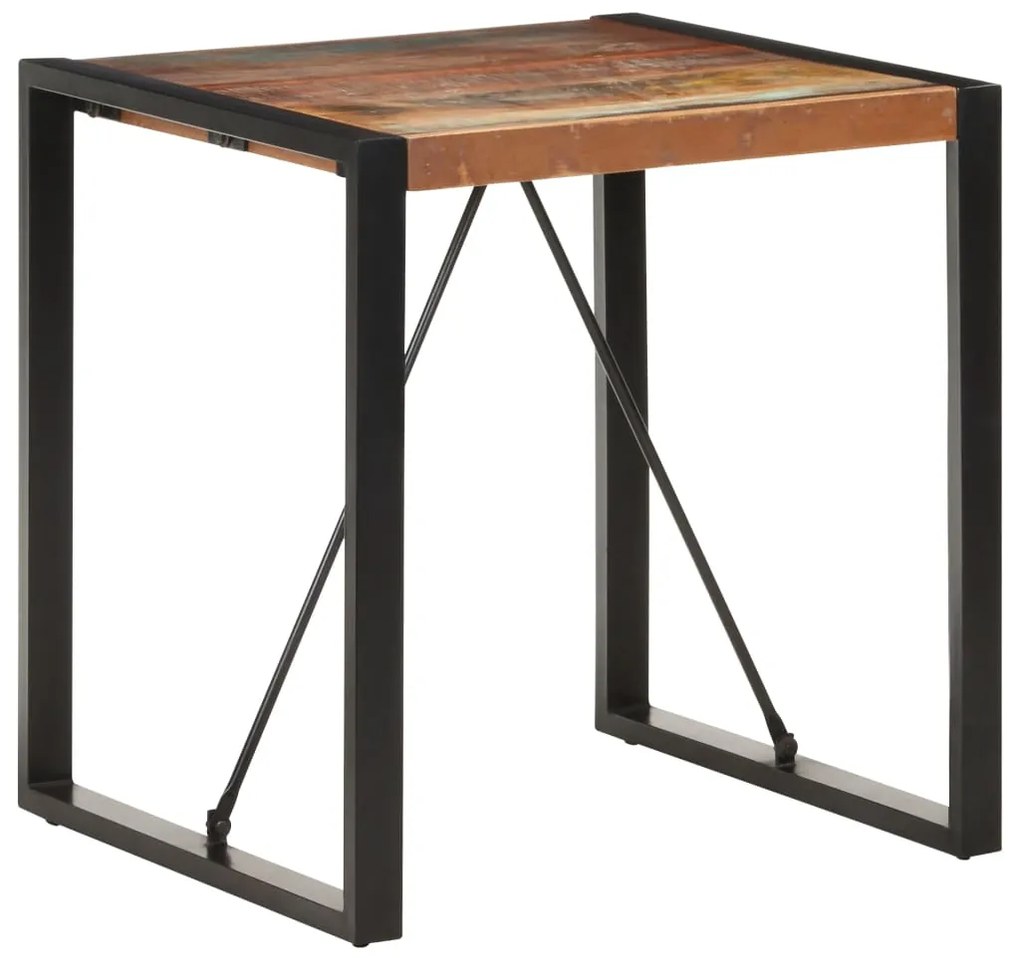 Mesa de jantar 70x70x75 cm madeira recuperada maciça