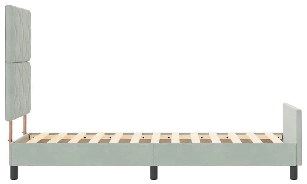 Cama vidaXL Cinza Claro 80x200 cm Veludo