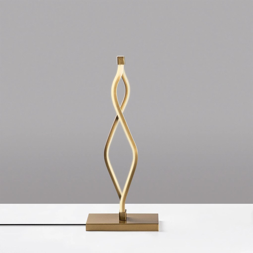 Candeeiro de Mesa Zozo – Dourado – 20x48x12 cm
