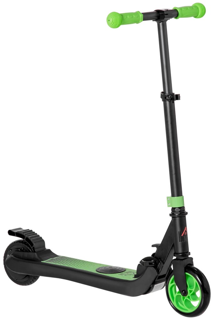 HOMCOM Trotinete Elétrica para Crianças acima de 6 Anos Trotinete Elétrica Máxima 8km/h Carga Máxima 50kg 71x36,5x75-80cm Verde | Aosom Portugal