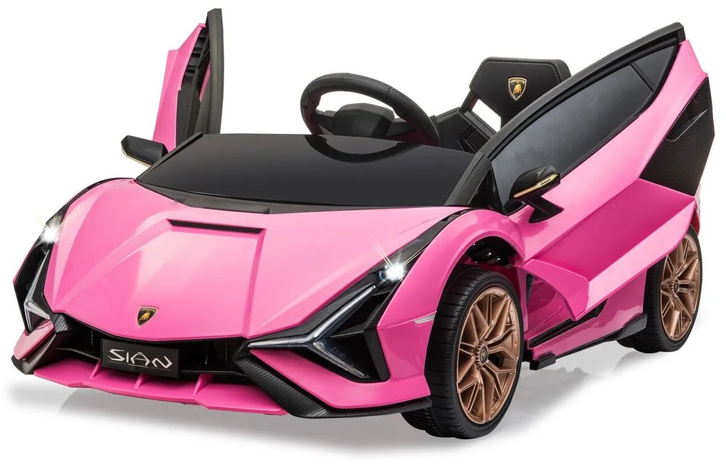 Carro elétrico a bateria infantil Lamborghini Sián FKP 37 12V Rosa