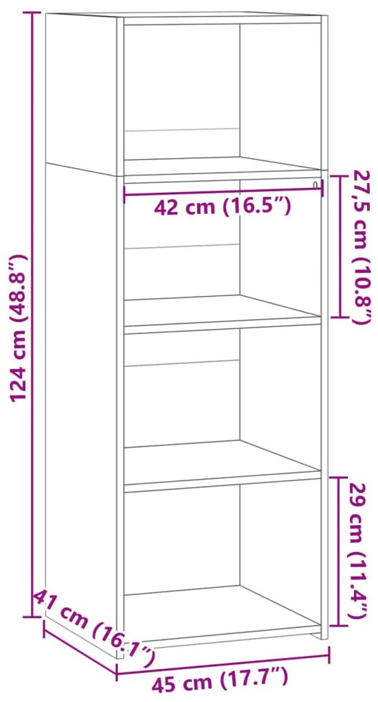 Armário alto 45x41x124 cm derivados de madeira branco