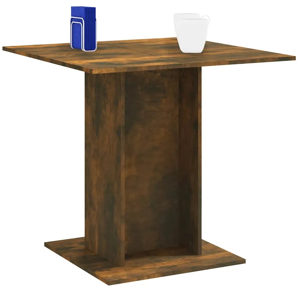 Mesa de jantar 80x80x75 cm derivados de madeira carvalho fumado