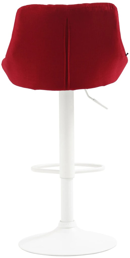 Banco de bar Lazio em tecido e com estrutura branca 46 x 83-104 x 49 cm Vermelho