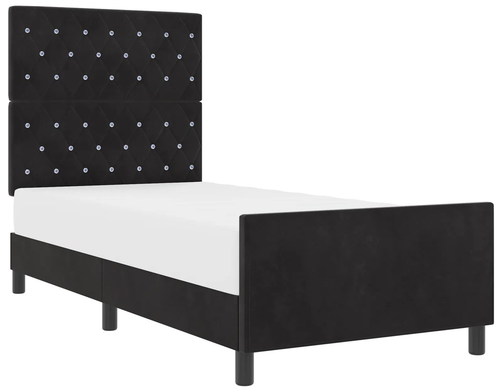 Cama vidaXL Preta 90x190 cm Veludo