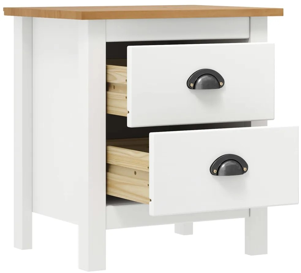 Mesas cabeceira Hill 2 pcs 46x35x49,5cm pinho branco