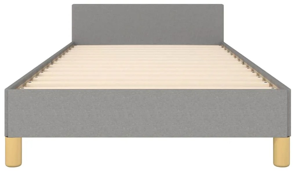 Estrutura de cama sem colchão 90x190 cm tecido cinzento-claro