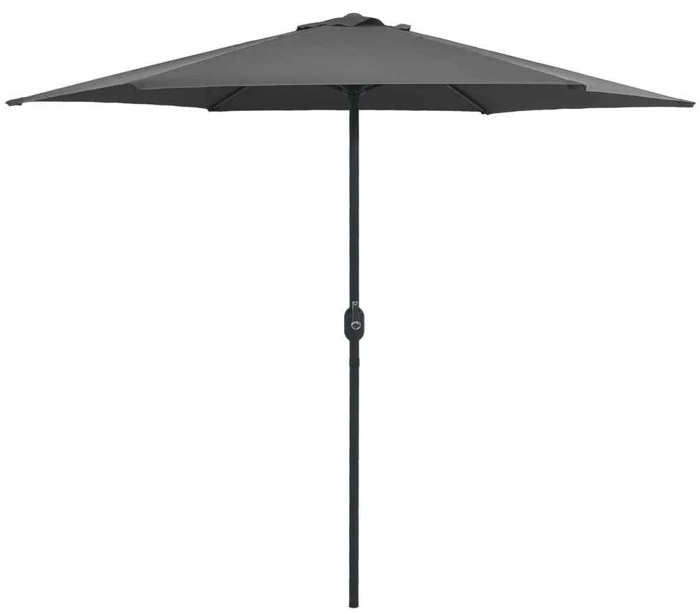 47346 vidaXL Guarda-sol de exterior c/ mastro alumínio 270x246 cm antracite