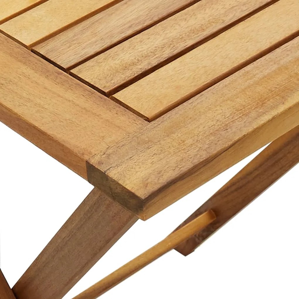3 pcs conjunto bistrô dobrável c/ almofadões em acácia maciça