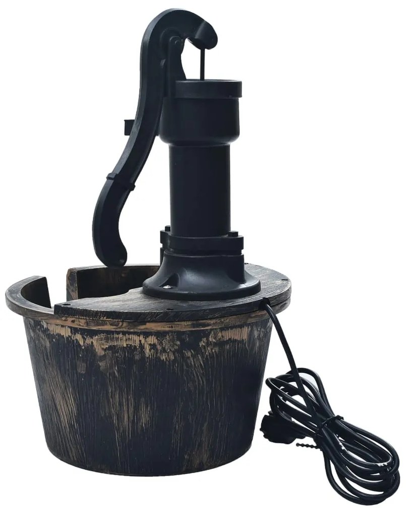 Fonte de água para jardim aspeto barrica com bomba