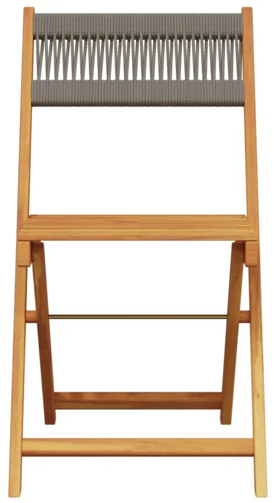 Cadeiras de bistrô 2 pcs acácia maciça e corda cinzento