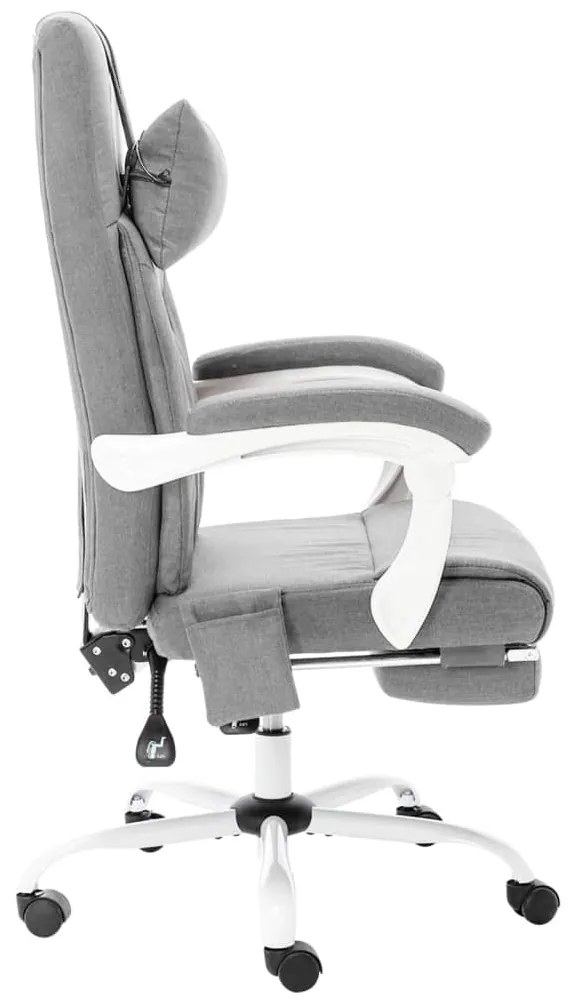 Cadeira de escritório c/ função de massagem tecido cinzento