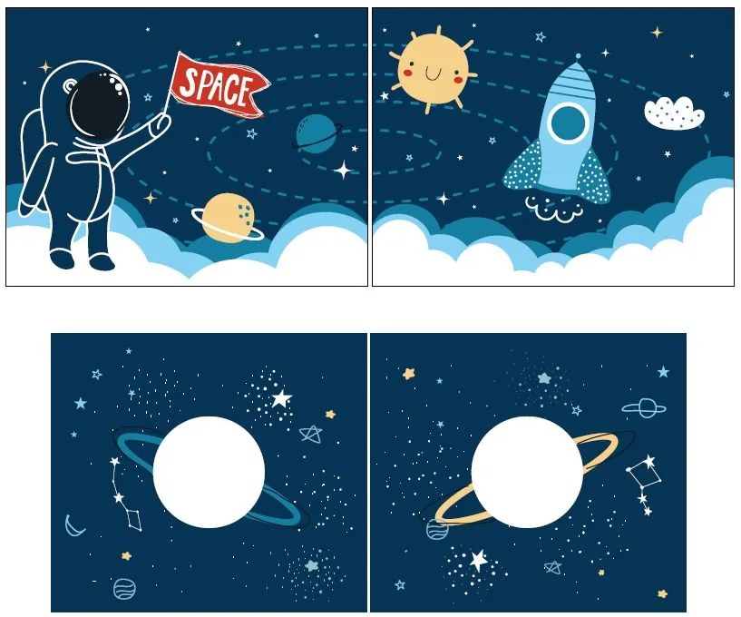Conjunto cama Infantil SCOTT + escorrega + cortina de brincar SPACE SHUTTLE Branca