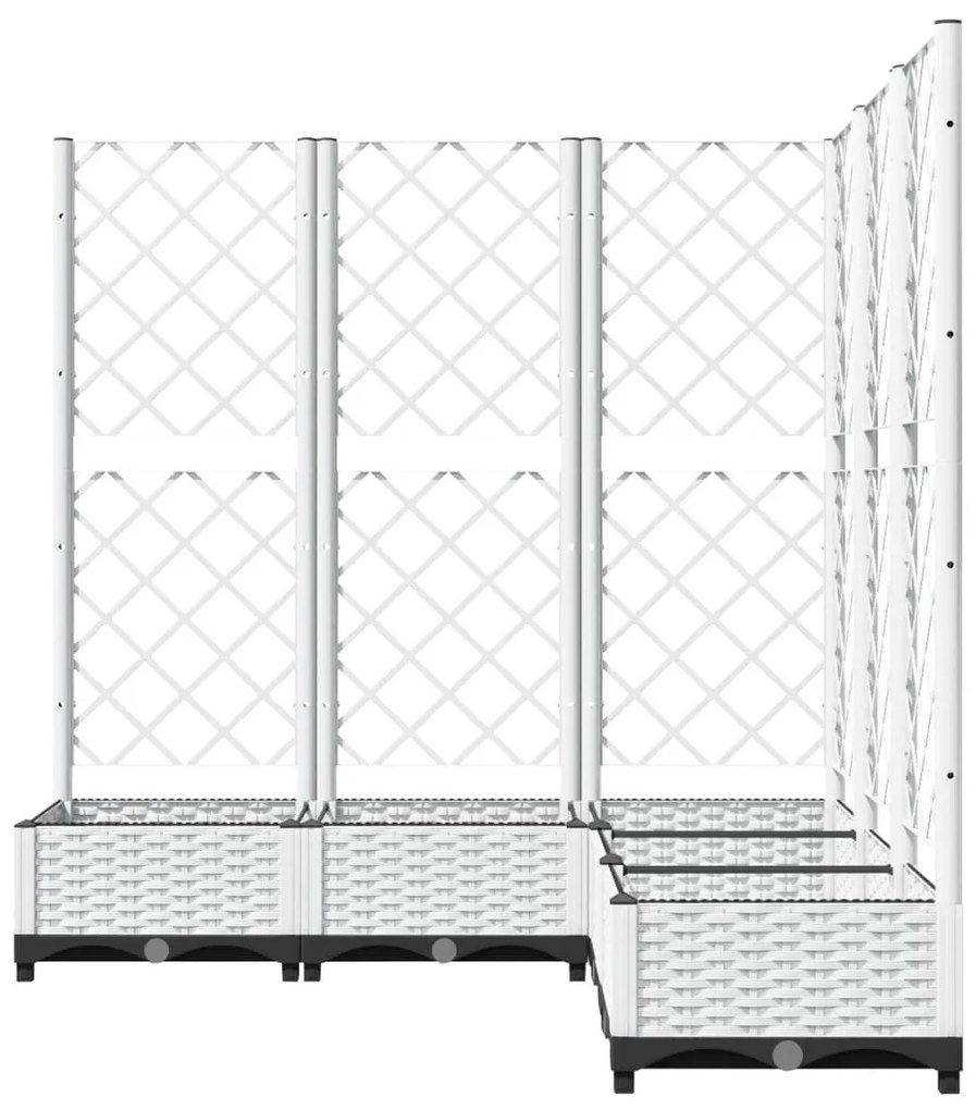 Vaso/floreira jardim c/ treliça 120x120x121,5 cm PP branco