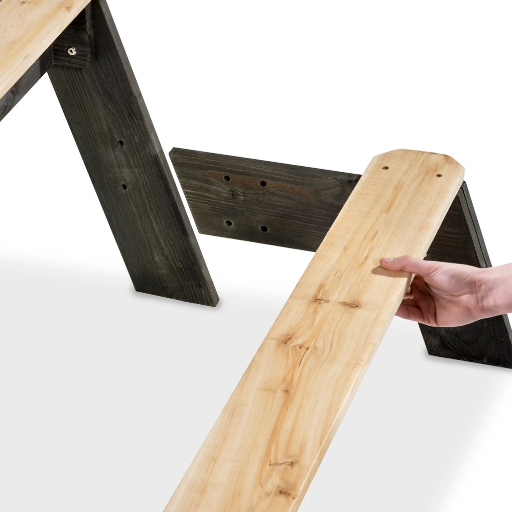 Mesa de piquenique para crianças (1 banco) Aksent Cinzenta