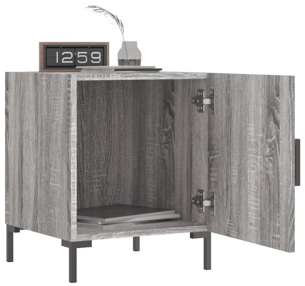 Mesa cabeceira 40x40x50 cm derivados de madeira cinzento sonoma
