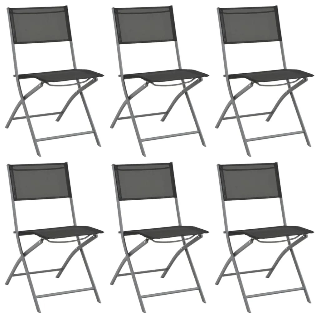 7 pcs conjunto de jantar para jardim cinzento e preto