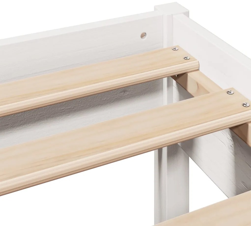Cama sem colchão 75x190 cm madeira de pinho maciça branco