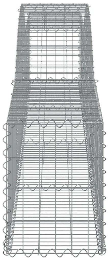 Cestos gabião arqueados 3 pcs 400x30x40/60 cm ferro galvanizado