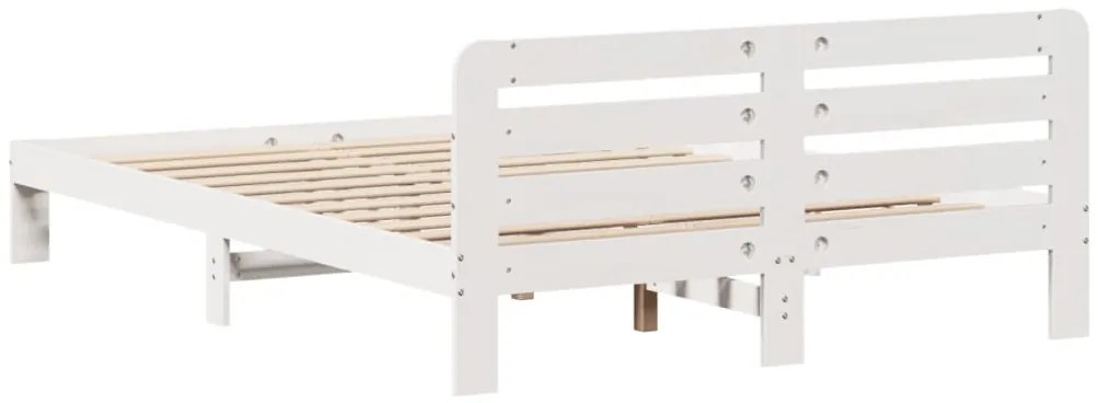 Cama sem colchão 160x200 cm madeira de pinho maciça branco