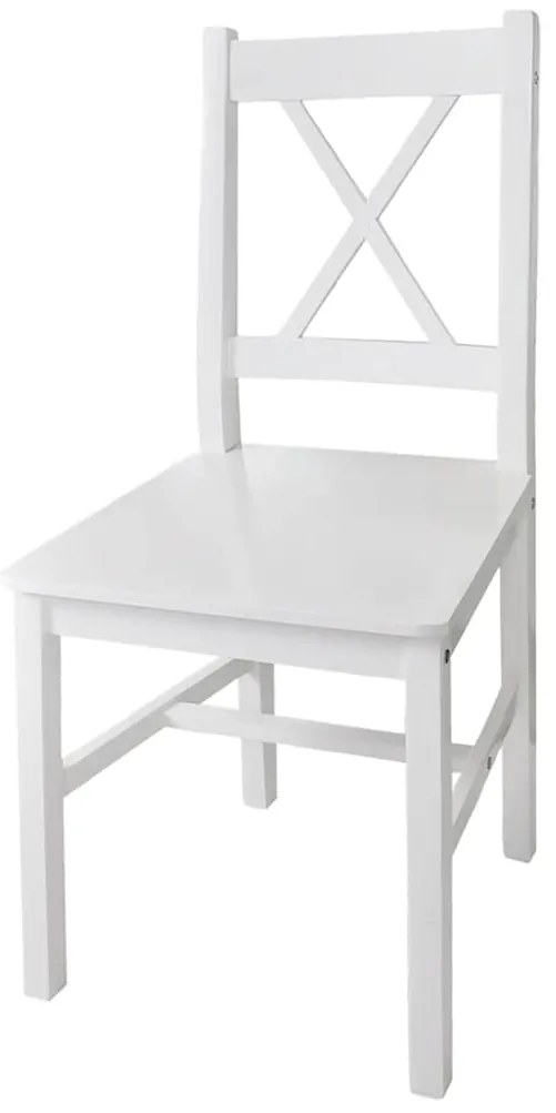 Cadeiras de jantar 4 pcs madeira de pinho branco