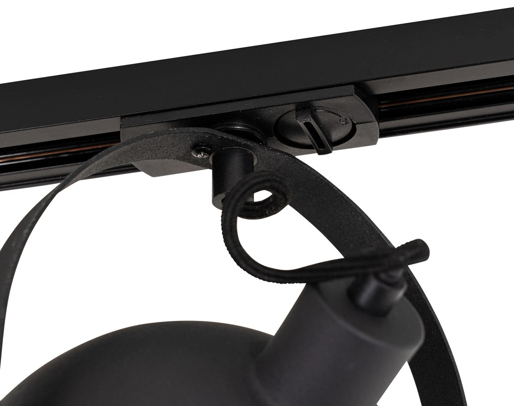 Foco de trilho monofásico industrial preto com interior dourado - Iconic Magnax