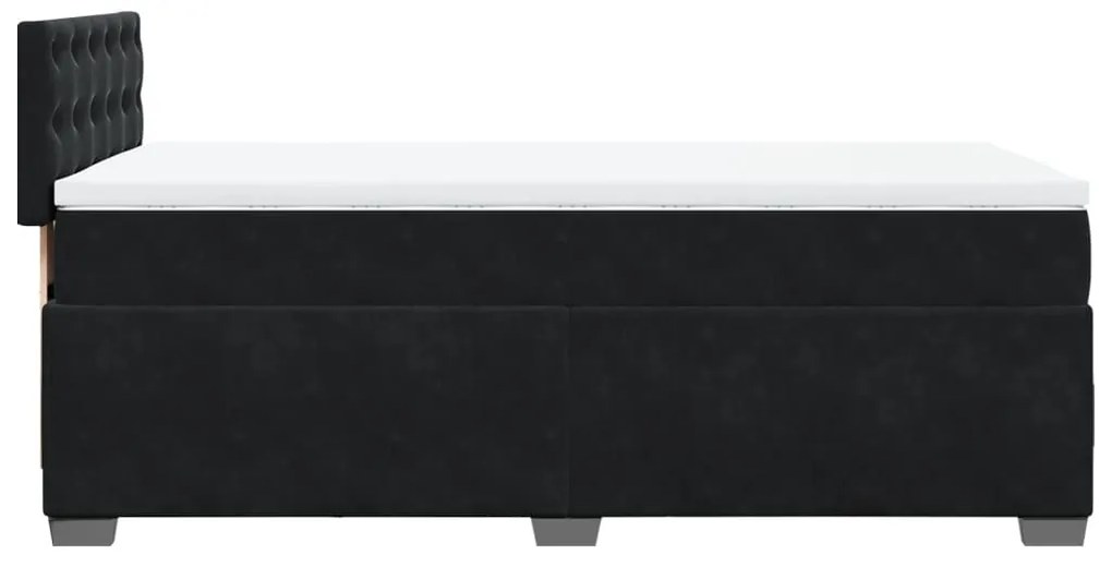 Cama com molas/colchão 90x190 cm veludo preto