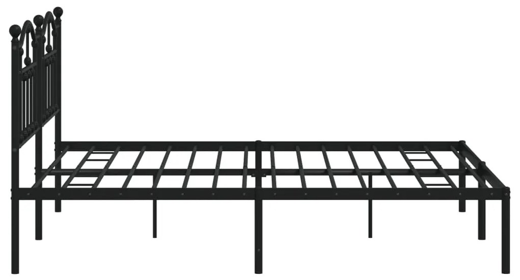 Estrutura de cama em metal com cabeceira 180x200 cm preto