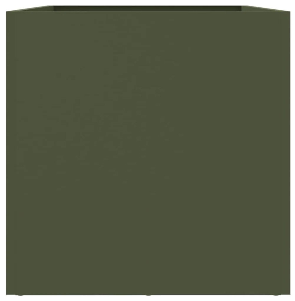 Vaso/floreira 62x30x29 cm aço verde azeitona