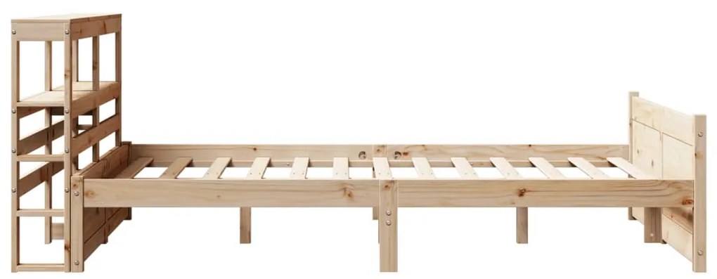 Estrutura de cama c/ cabeceira 150x200 cm pinho maciço