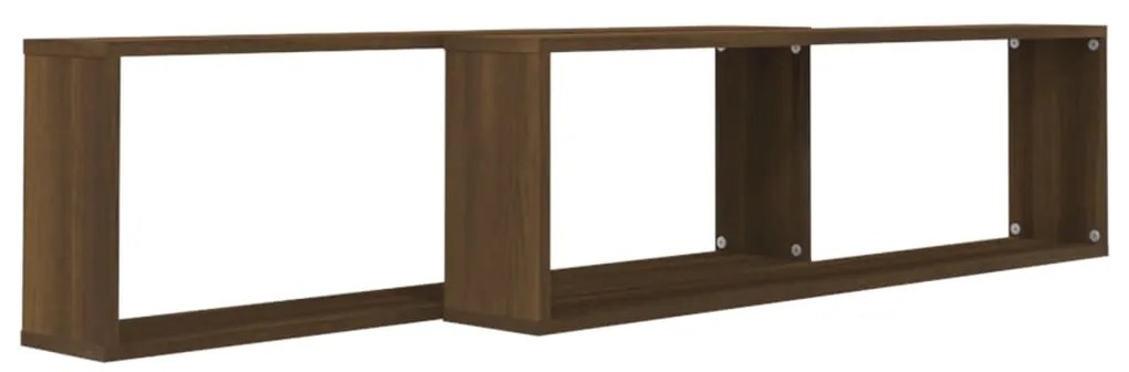 Prateleiras cubo 2 pcs derivados de madeira carvalho castanho