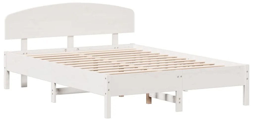 Cama sem colchão 120x200 cm madeira de pinho maciça branco