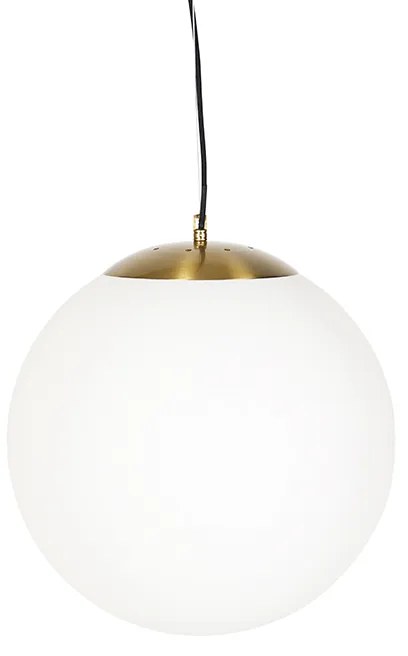 Candeeiro suspenso inteligente escandinavo dourado com vidro opalino 40cm incl. WiFi A60 - Ball 40