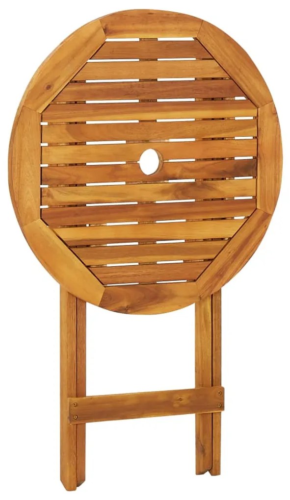 Conjunto bistro para jardim dobrável 3 pcs madeira de acácia