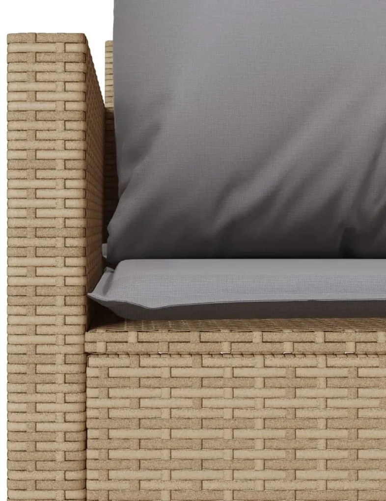 3 pcs conjunto bistrô com almofadões vime PE bege