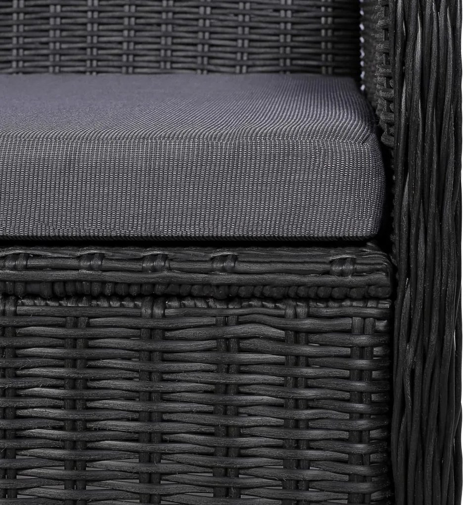 5 pcs conjunto de jantar para jardim preto