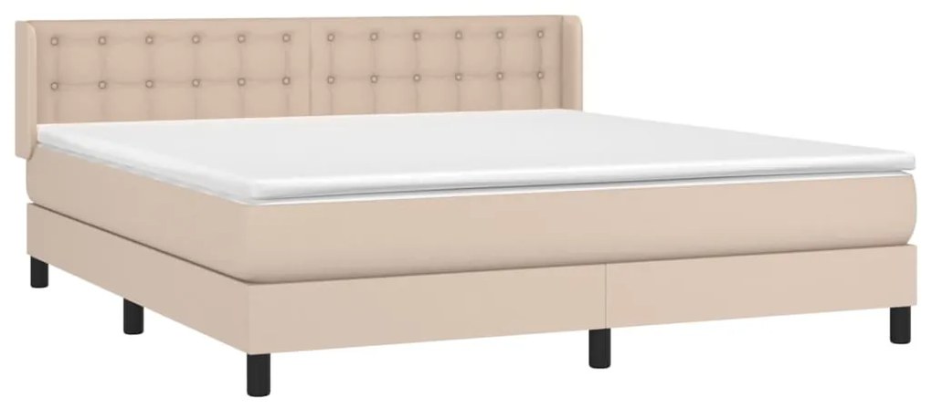 Cama com molas/colchão 180x200 cm couro artificial cappuccino