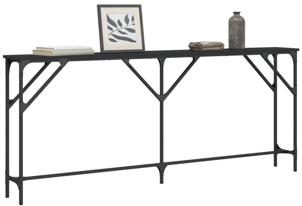 Mesa consola 180x23x75 cm derivados de madeira preto