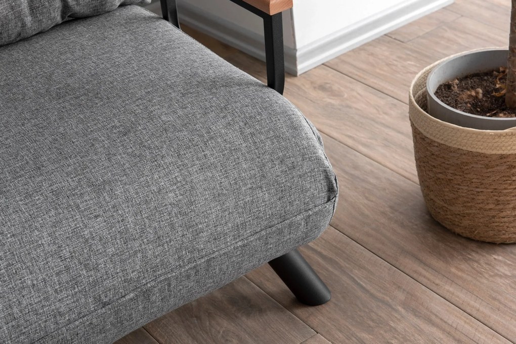 Sofá-Cama de 1 Lugar Sando – Cinzento Claro – 175x60 cm