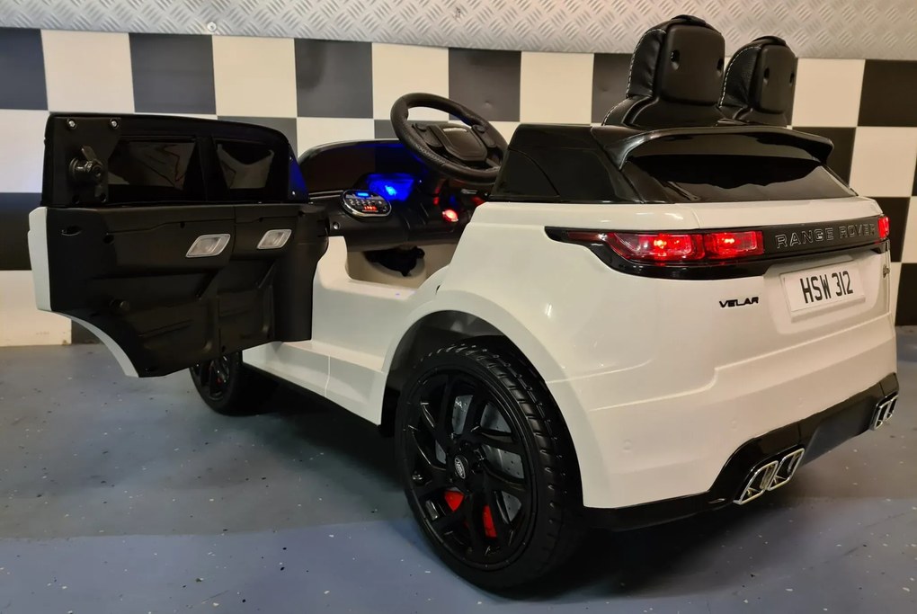 Carro Infantil Mercedes Range Rover Velar 12V, Pneus	Borracha, Assento de couro Branco