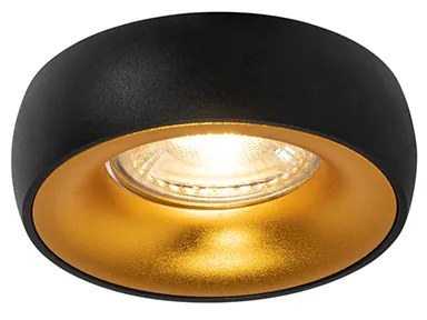 Foco embutido design preto com interior dourado - Mooning
