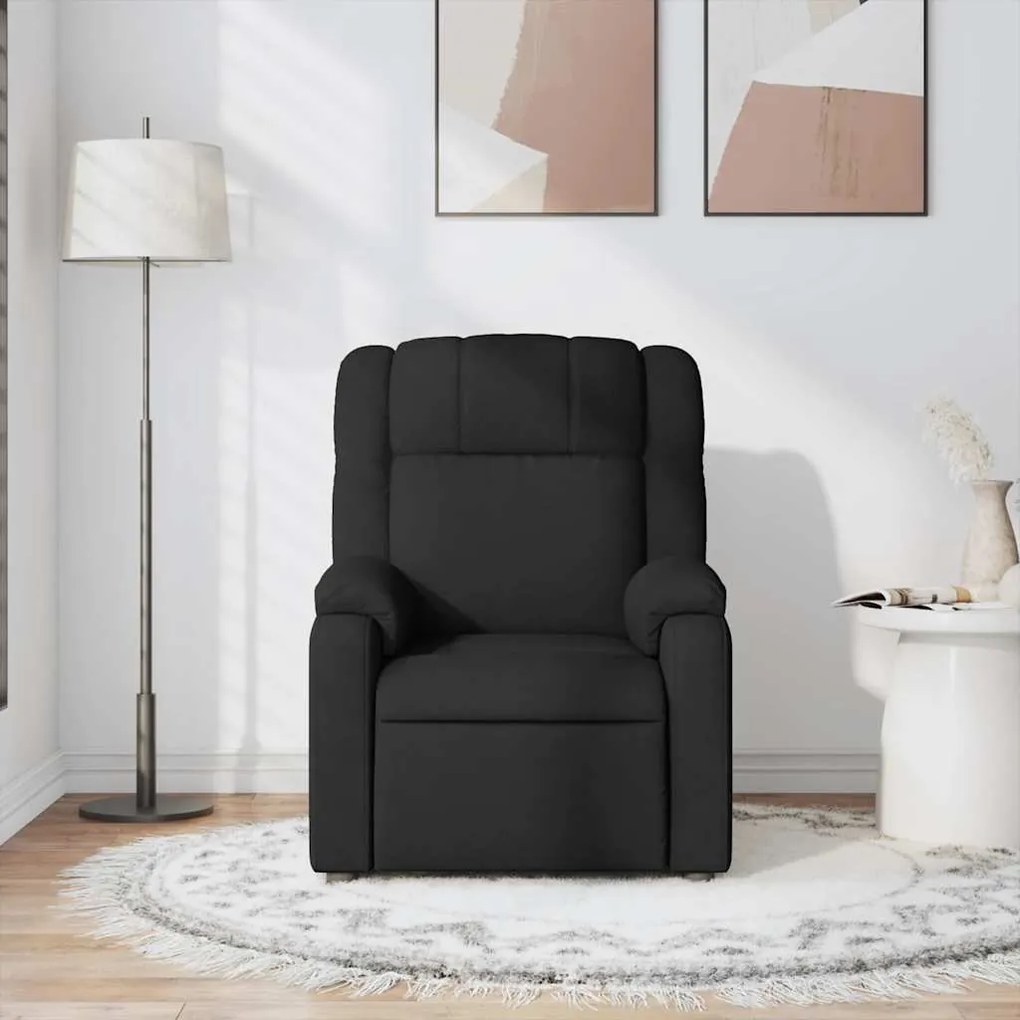 Poltrona de massagens reclinável tecido preto